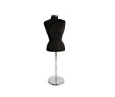 Black Adjustable Female Mannequin Blouse Form Neck Block With Chrome Base