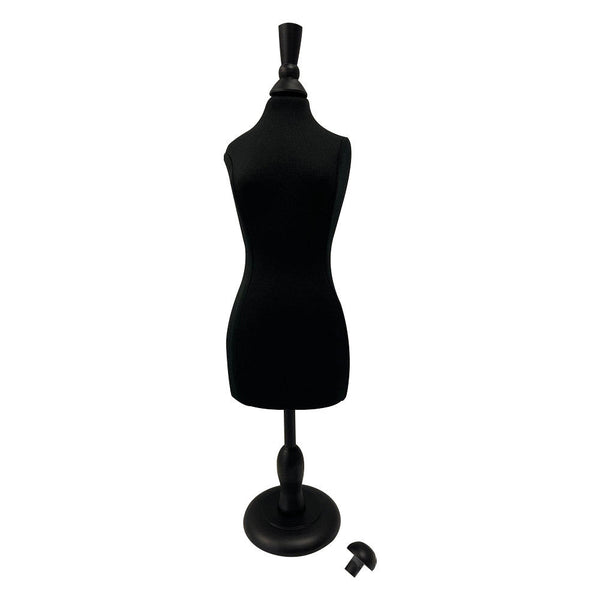 Black Mini Jersey Cover Dress Form Female Mannequin Display Jewelry Base Stand