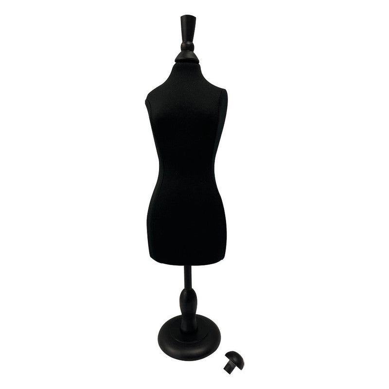 Black Mini Jersey Cover Dress Form Female Mannequin Display Jewelry Base Stand Black Mini Jersey Cover Dress Form Female Mannequin Display Jewelry Base Stand