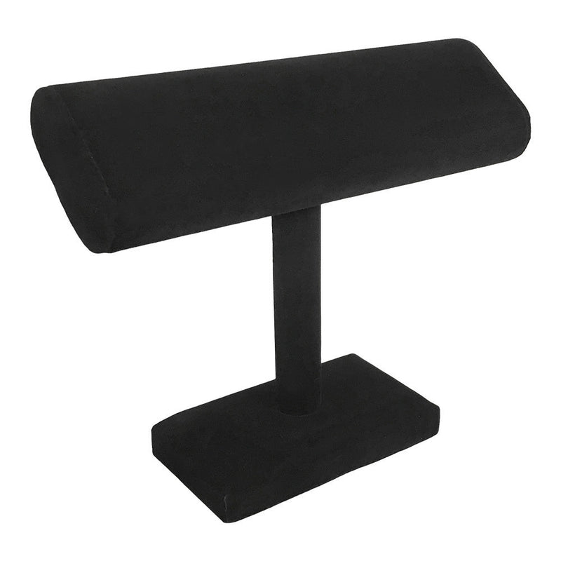 Black Velvet Oval T Bar Jewelry Display Bracelet Holder 7-1/2''L x 6-1/2''H