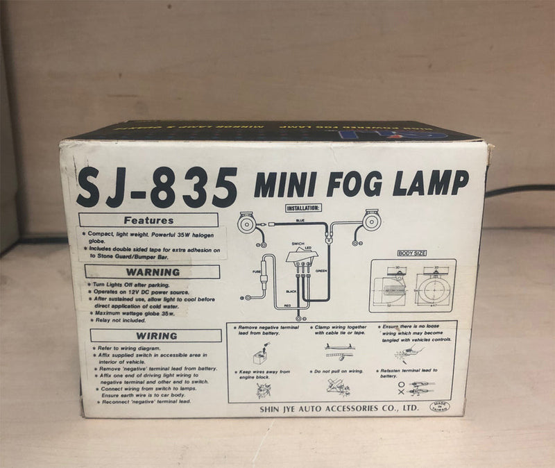 BLUE SJ-835 Mini Halogen Lamp Fog Light 35W 12V Car Headlights