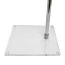 Chrome 42'' Adjustable Height Handbag Hook Stand Lucite Clear Acrylic Base