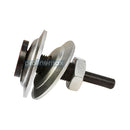Set of cotton and cloth polishing wheels with metal mounting hardware and compounds.
