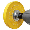 Complete polishing kit with three buffing pads, compounds, and arbor adapter.