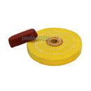Metal polishing wheel set for drill with compound bars and threaded arbor mandrel.
