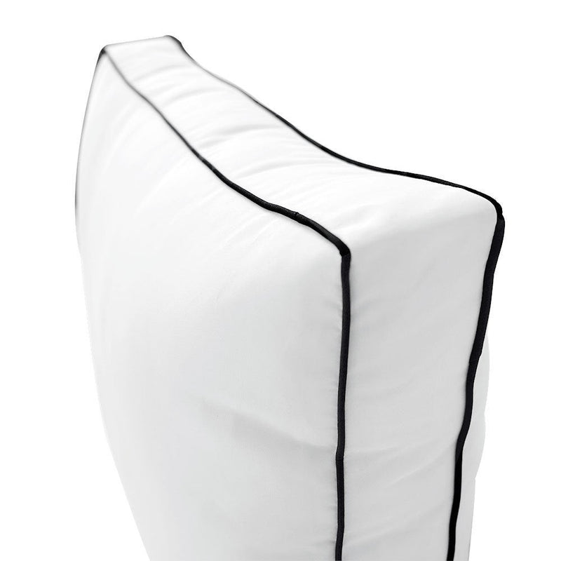 Large Size 26x30x6 Contrast Trim Outdoor Deep Seat Backrest Cushion with Bolster, Water Repellent Patio Cushion Insert and Cover Set AD106