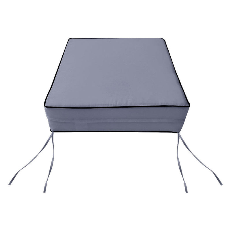 Medium Size 24x26x6 Contrast Trim Outdoor Deep Seat Backrest Cushion with Bolster, Water Repellent Patio Cushion Insert and Cover Set AD001