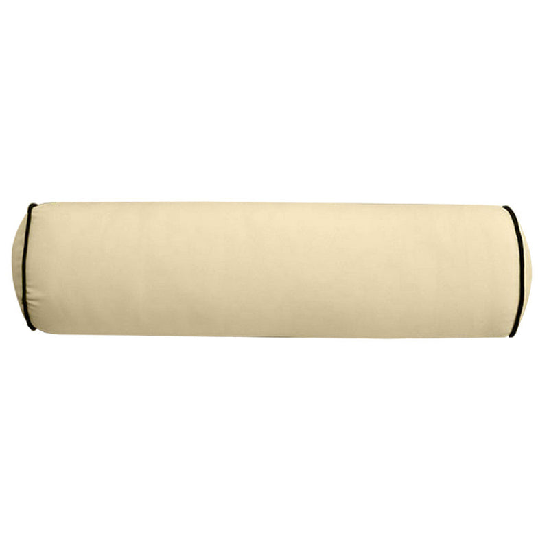 Medium Size 24x26x6 Contrast Trim Outdoor Deep Seat Backrest Cushion with Bolster, Water Repellent Patio Cushion Insert and Cover Set AD103