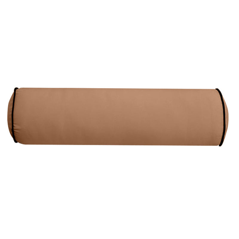 Medium Size 24x26x6 Contrast Trim Outdoor Deep Seat Backrest Cushion with Bolster, Water Repellent Patio Cushion Insert and Cover Set AD104