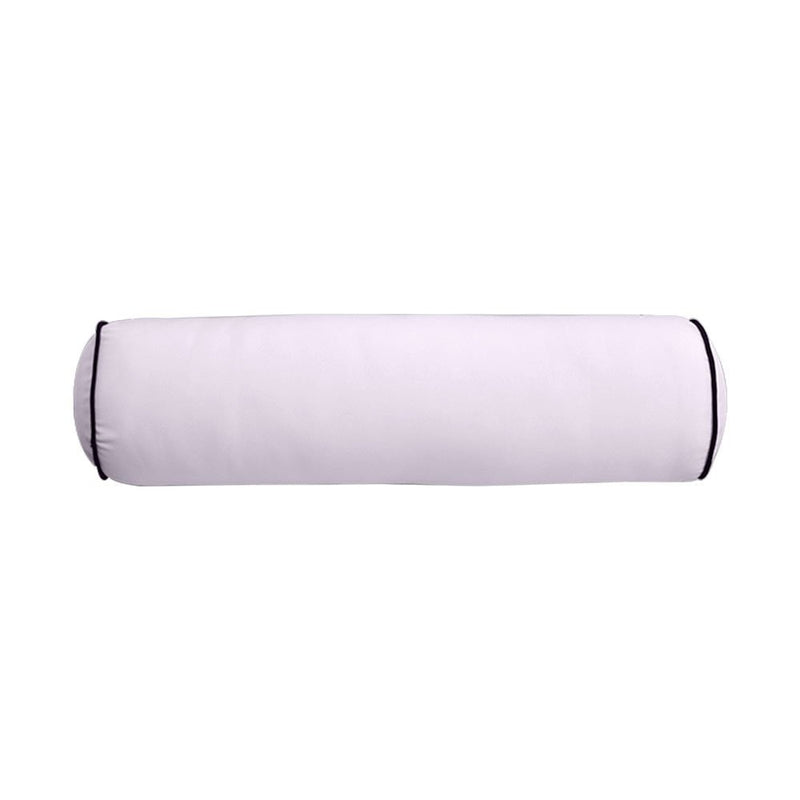 Medium Size 24x26x6 Contrast Trim Outdoor Deep Seat Backrest Cushion with Bolster, Water Repellent Patio Cushion Insert and Cover Set AD107