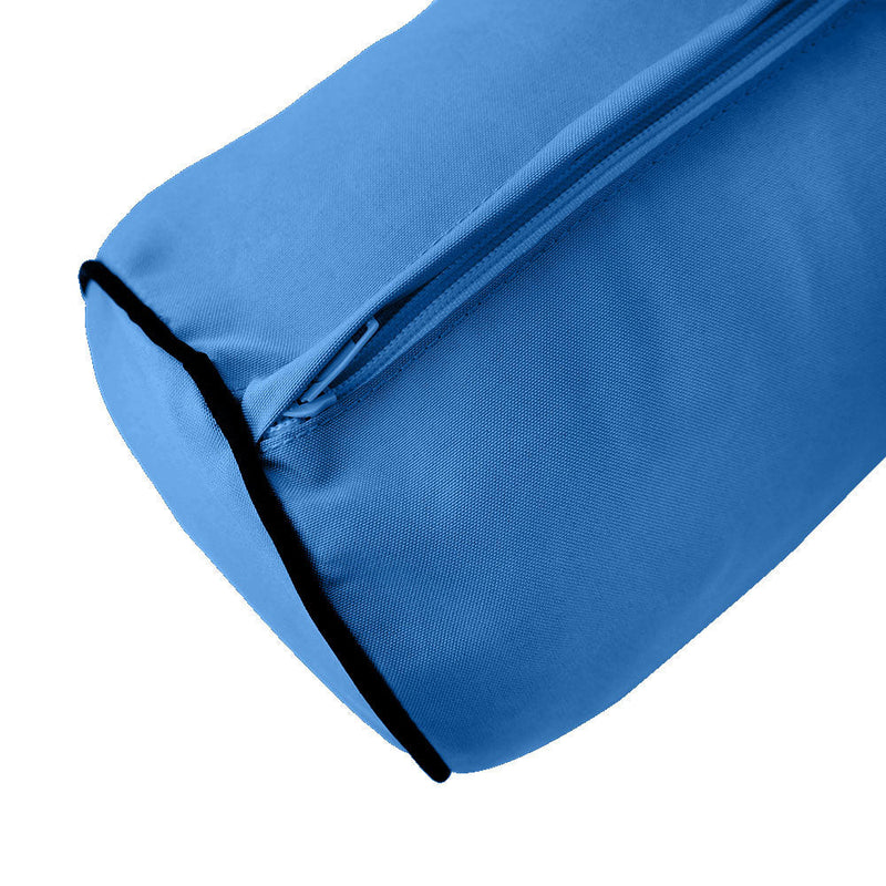Contrast Pipe Trim Medium 24x6 Outdoor Bolster Pillow Cushion Insert Slip Cover AD102