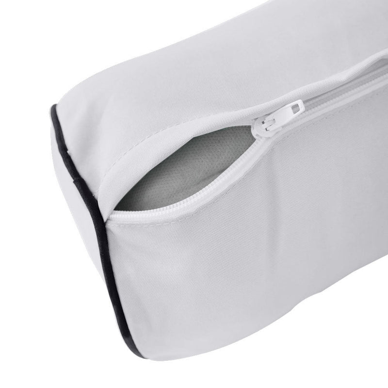 Contrast Pipe Trim Medium 24x6 Outdoor Bolster Pillow Cushion Insert Slip Cover AD105
