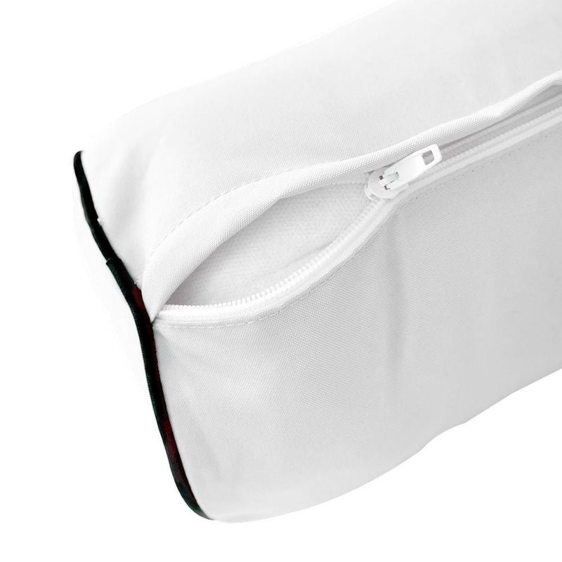 Contrast Pipe Trim Medium 24x6 Outdoor Bolster Pillow Cushion Insert Slip Cover AD106