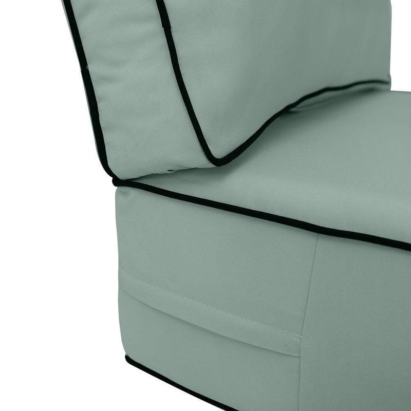 Contrast Pipe Trim Small 23x24x6 Deep Seat + Back Slip Cover Only Outdoor Polyester AD002