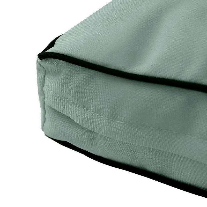 Contrast Pipe Trim Small 23x24x6 Outdoor Deep Seat Back Rest Bolster Cushion Insert Slip Cover Set AD002
