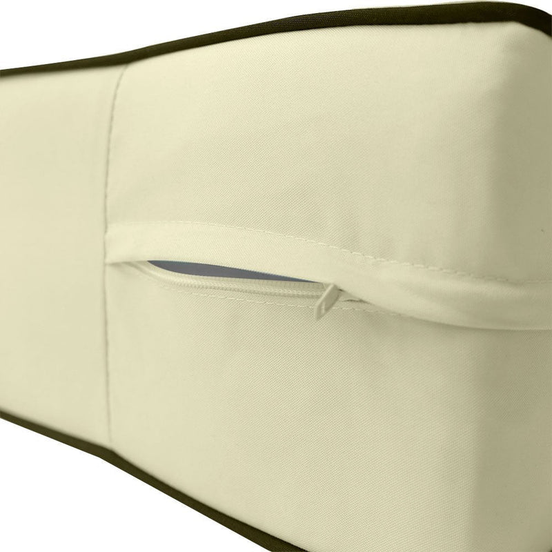 Contrast Piped Trim Large 26x30x6 Deep Seat + Back Slip Cover Only Outdoor Polyester AD005
