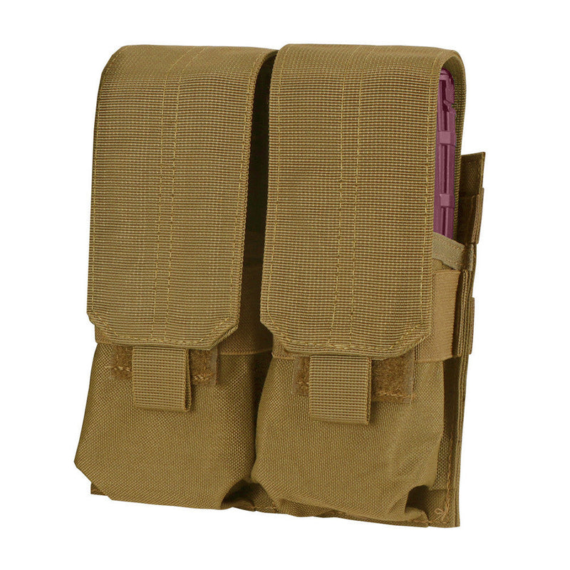 Condor Coyote Molle Tactical Modular Closed Top Double Magazine Mag Pouch 4 Full Mag Size Total
