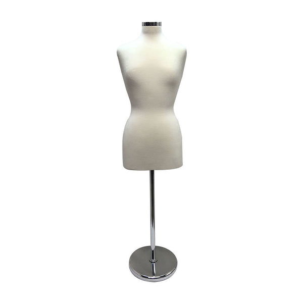Cream 22''-43''H Adjustable Female Mannequin Dress Form Neck Block With Base