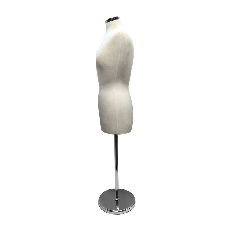 Cream 22''-43''H Adjustable Female Mannequin Dress Form Neck Block With Base
