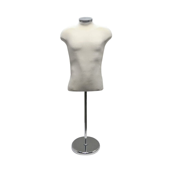 Cream 22''-43''H Adjustable Mannequin Shirt Form Neck Block With Base