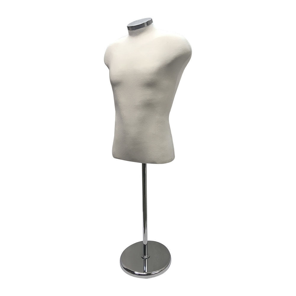 Cream 22''-43''H Adjustable Mannequin Shirt Form Neck Block With Base