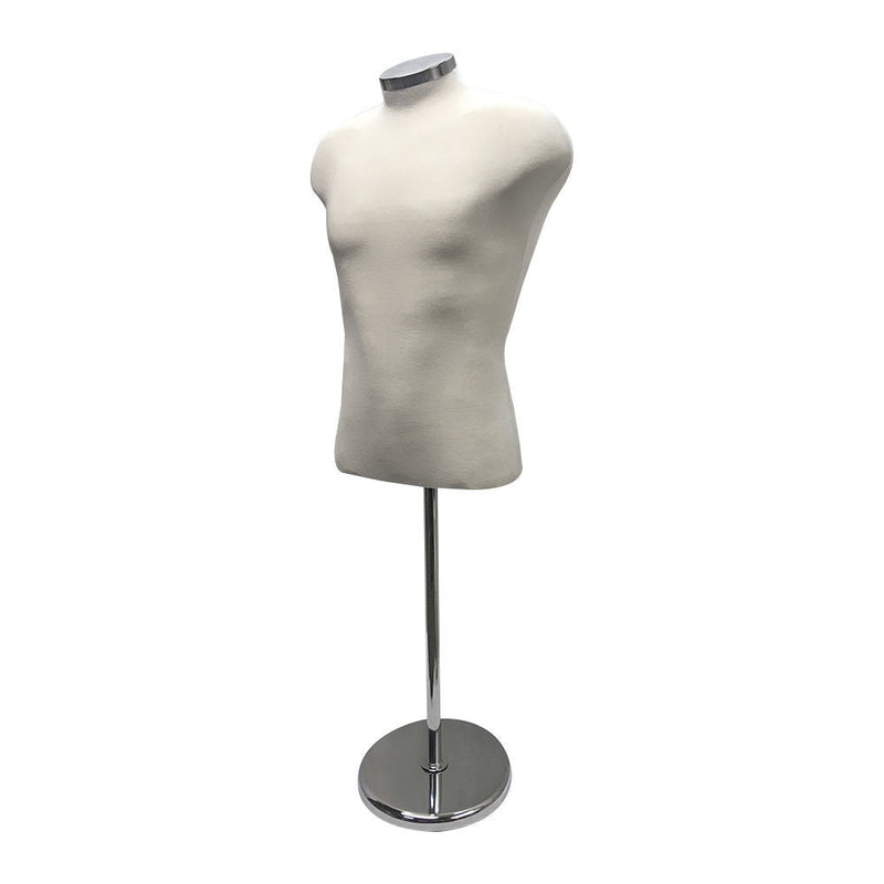 Cream 22''-43''H Adjustable Mannequin Shirt Form Neck Block With Base