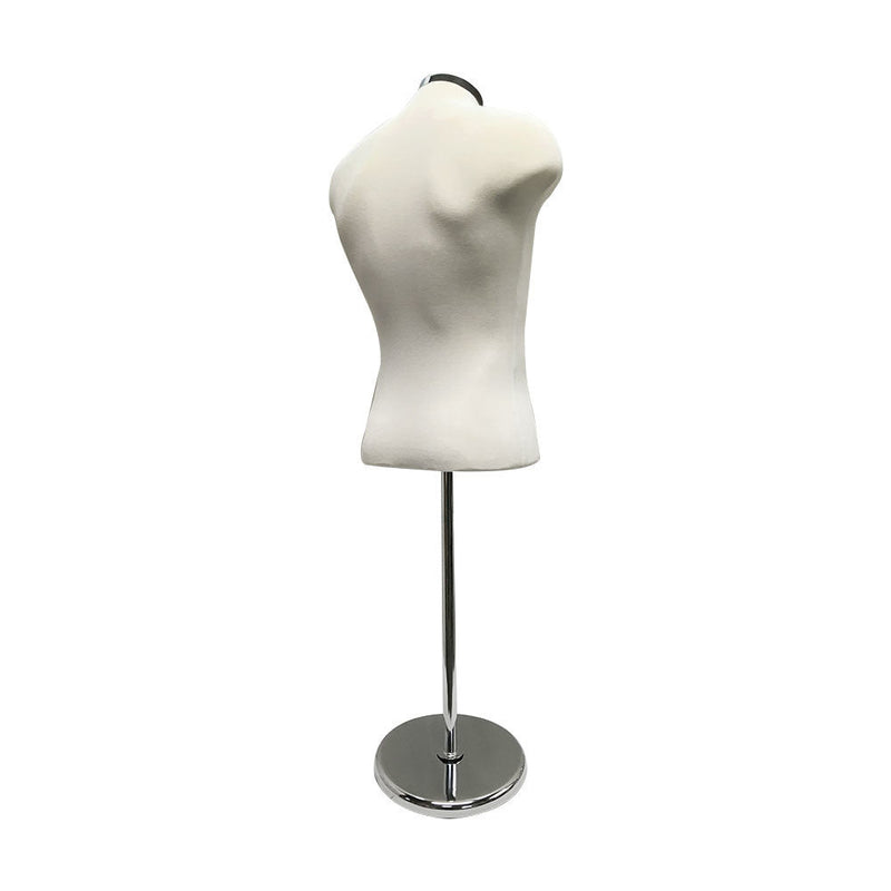 Cream 22''-43''H Adjustable Mannequin Shirt Form Neck Block With Base