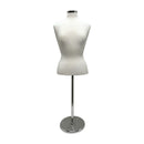 Cream Adjustable Female Mannequin Blouse Form Neck Block With Chrome Base