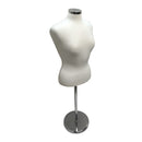 Cream Adjustable Female Mannequin Blouse Form Neck Block With Chrome Base