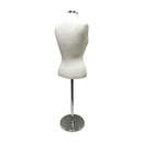 Cream Adjustable Female Mannequin Blouse Form Neck Block With Chrome Base