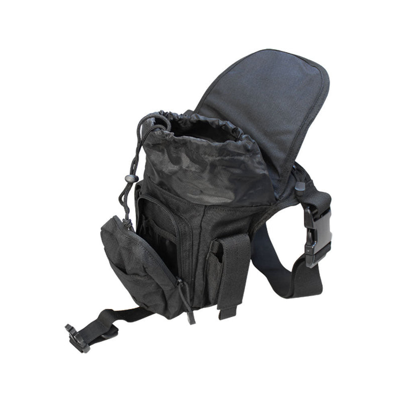 Condor Cross Over Drop Leg Rig Magazine Mag Dump Utility Pouch Leg Pouch Carrier-BLACK