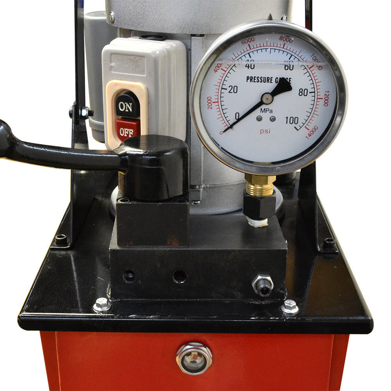 Double Acting 10,000 PSI Hydraulic Pump Solenoid Valve 8L Oil 110V Electric 1720 RPM