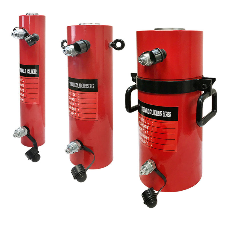Double Acting 30-Ton Hydraulic Cylinder 12" Stroke Jack Ram 19.25" Closed Height