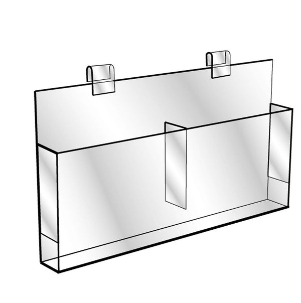Double Lucite Acrylic Gridwall Brochure Holder Magazine Literature Holder