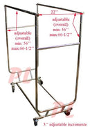 Double Parrallel Bar Adjustable Clothes Rack Hanger Retail  w- SWIVEL WHEELS