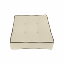 Double Piped w-Buttons Ottoman Cushion Chair Seat In-Outdoor Polyester 23 x 23 x 5 -AD006