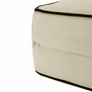 Double Piped w-Buttons Ottoman Cushion Chair Seat In-Outdoor Polyester 23 x 23 x 5 -AD006