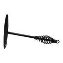 Welding chipping hammer with coiled spring handle and flat chisel tip.