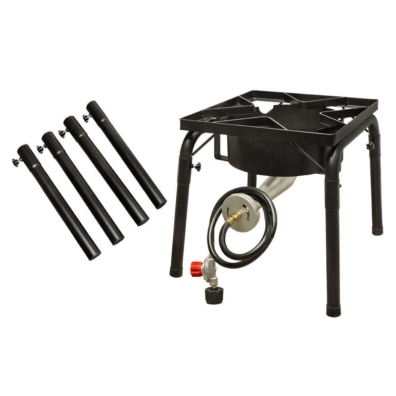 EXTENDED LEGS Large Propane Portable Gas Stove Burner Camper Cooker High Pressure UL Regulator