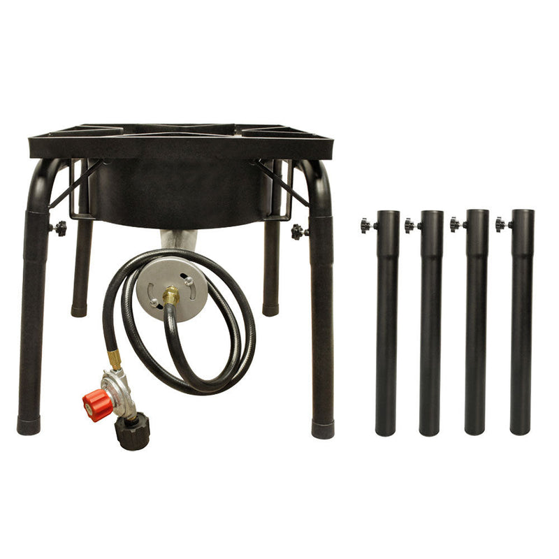 EXTENDED LEGS Large Propane Portable Gas Stove Burner Camper Cooker High Pressure UL Regulator