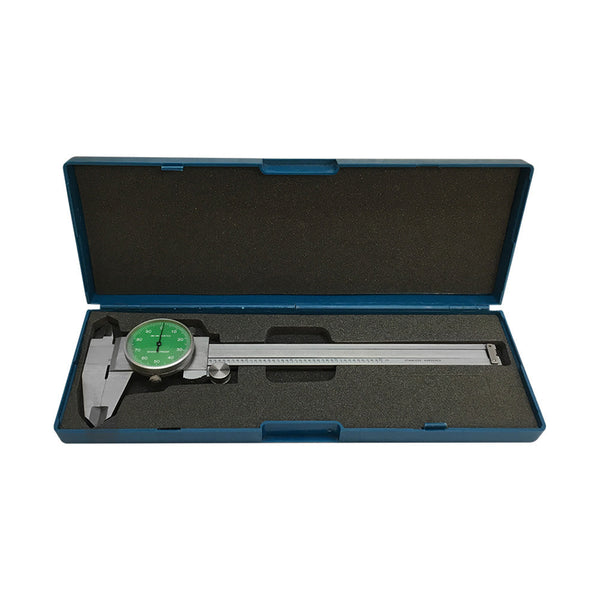 GREEN Face 0-6'' stainless Steel 4 Way Dial Caliper Shock Proof 0.001'' Graduation