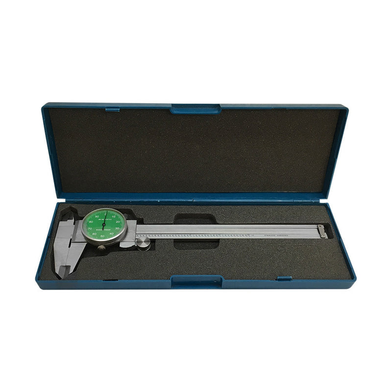 GREEN Face 0-6'' stainless Steel 4 Way Dial Caliper Shock Proof 0.001'' Graduation