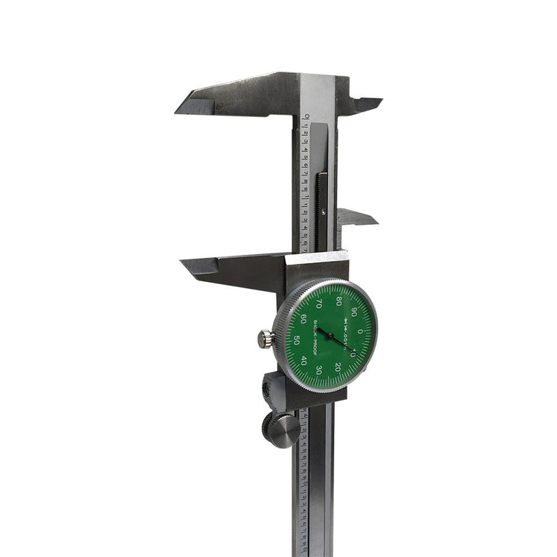 GREEN Face 0-6'' stainless Steel 4 Way Dial Caliper Shock Proof 0.001'' Graduation