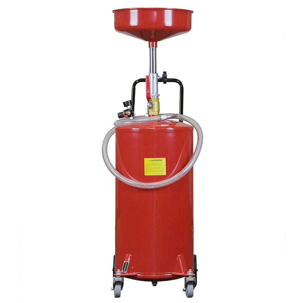 HD 20 Gallon Oil Drain Air Operated Oil Waste Drainage Lift Tank w- Wheel & Hose