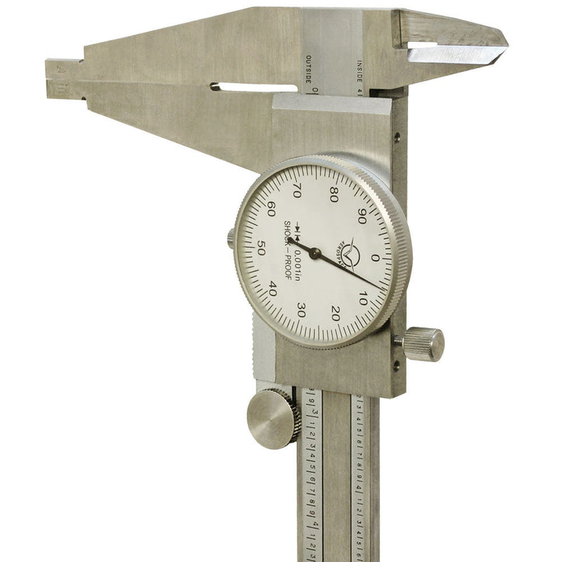HD 8'' Stainless Steel Long Range Dial Caliper Upper Jaw 0.001'' Graduation