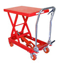 Industrial 1000 lb Hydraulic Table Lift Cart – Red Mobile Scissor Jack Platform