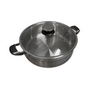 High Quality 12 Quart Stainless Steel Low Pot With Lid Capsule Base Cookware