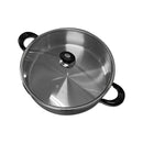 High Quality 18 Quart Stainless Steel Low Pot With Lid Capsule Base Cookware