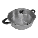 High Quality 18 Quart Stainless Steel Low Pot With Lid Capsule Base Cookware