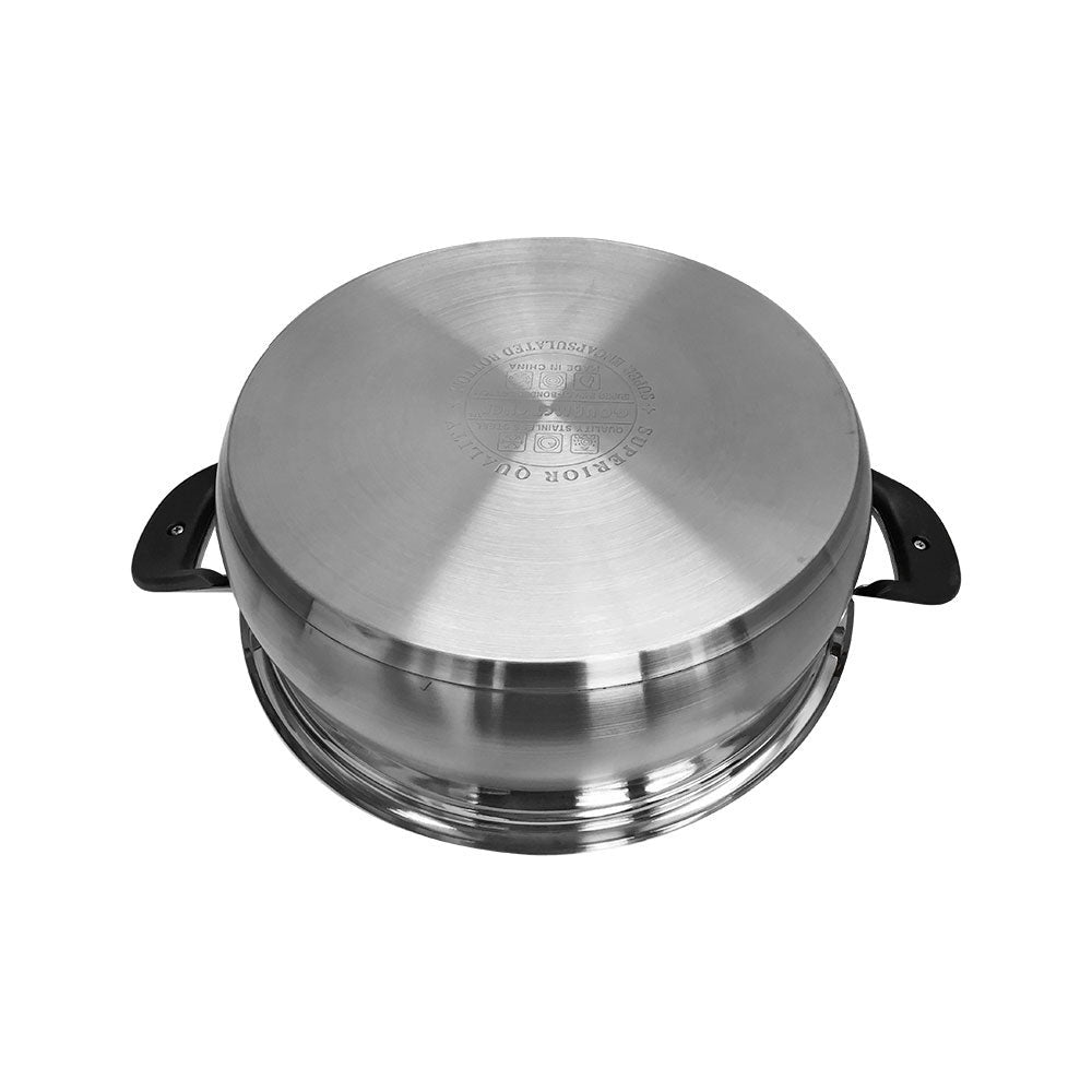 High Quality Stainless Steel 12'' Low Pot Cookware 8 Qt Pots Pan Cooking Supplies